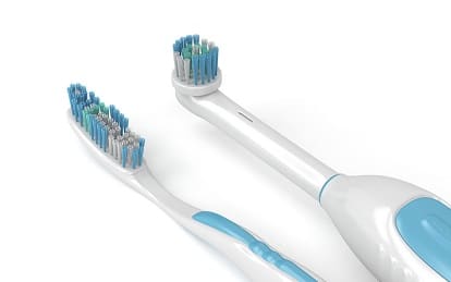 electric toothbrush and an ordinary toothbrush